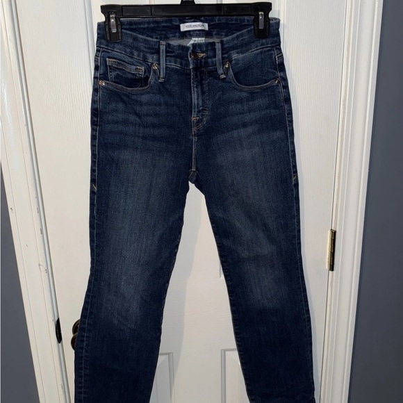 Good American Dark Blue Straight Leg Jeans - Picture 1 of 3